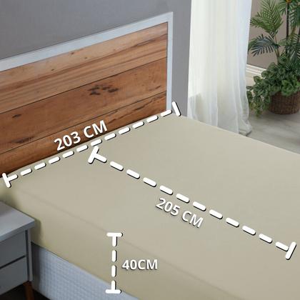 Imagem de Lençol de Baixo 200 Fios King com Elástico 100% Algodão Avulso Roupa de Cama Box