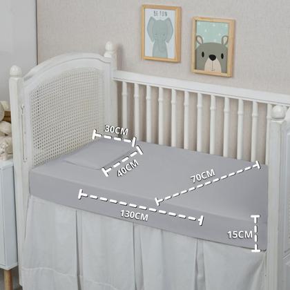 Imagem de Lençol de Bebê Americano Percal 300 Fios 100% Algodão 2 Peças Montessoriana