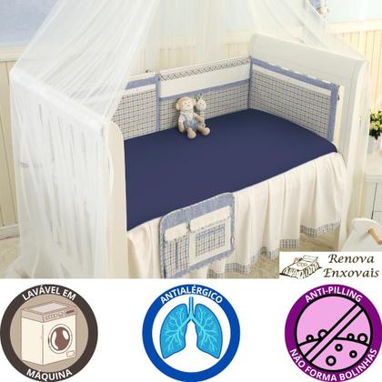 Imagem de Lençol de Berço Avulso Americano em Malha com Elástico Antialérgico Menina ou Menino- 100% Algodão - 70 cm x 1,30 m x 12 cm