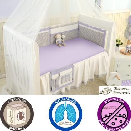 Imagem de Lençol de Berço Avulso Americano em Malha com Elástico Antialérgico Menina ou Menino- 100% Algodão - 70 cm x 1,30 m x 12 cm