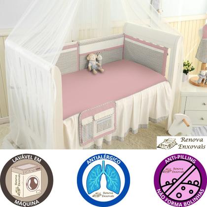 Imagem de Lençol de Berço Avulso Americano em Malha com Elástico Antialérgico Menina ou Menino- 100% Algodão - 70 cm x 1,30 m x 12 cm