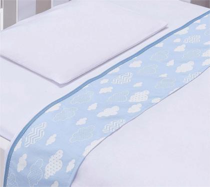 Imagem de Lençol de Berço para Bebe Menino azul 3 Peças Algodão  Safari Animais