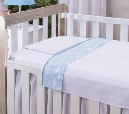 Imagem de Lençol de Berço para Bebe Menino azul 3 Peças Algodão  Safari Animais