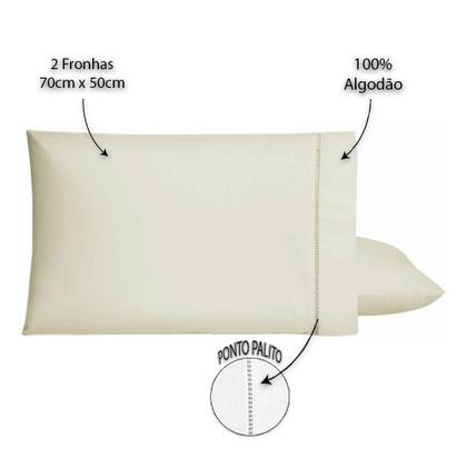 Imagem de Lençol de Cama Casal 400 Fios 3 Peças 40cm Altura 100% algodao com elastico