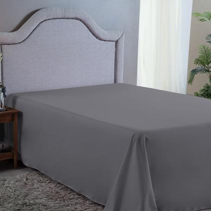 Imagem de Lençol de Cama Casal 400 Fios Liso Micro Percal Sem Elástico Cama Box Avulso