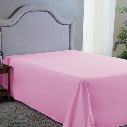 Imagem de Lençol de Cama Casal 400 Fios Liso Micro Percal Sem Elástico Cama Box Avulso