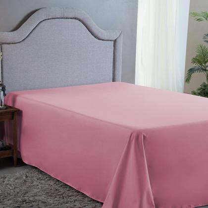 Imagem de Lençol de Cama Casal 400 Fios Liso Micro Percal Sem Elástico Cama Box Avulso
