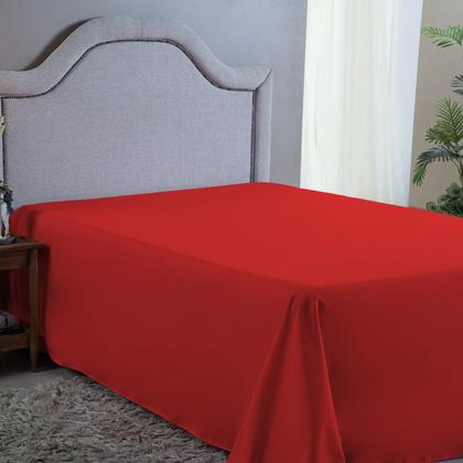 Imagem de Lençol de Cama Casal 400 Fios Liso Micro Percal Sem Elástico Cama Box Avulso