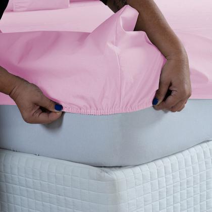Imagem de Lençol de Cama Casal 400 Fios LisoMicro Percal com Elástico Cama Box Avulso