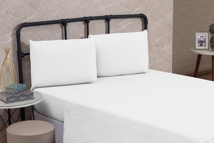Imagem de Lençol de Cama Casal Sem Elástico PREMIUM Percal 200 Fios 100% Algodão Cama Box Avulso