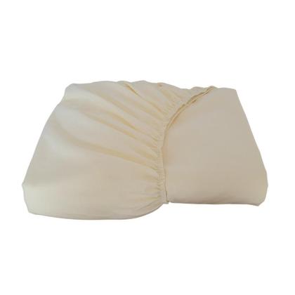 Imagem de Lençol de Elástico Solteiro Cama Auxiliar 78cm x 1,88m x 20cm Percal 200 Fios 100% Algodão Marfim Arrumadinho Enxovais