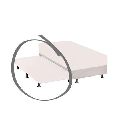 Imagem de Lençol de Elástico Solteiro Cama Auxiliar 78cm x 1,88m x 20cm Percal 200 Fios 100% Algodão Marfim Arrumadinho Enxovais