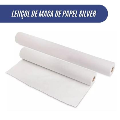 Imagem de Lençol de maca de Papel Descartável Hospitalar BELIPEL SILVER - 0,50 M X 50 M - CAIXA COM 10 ROLOS