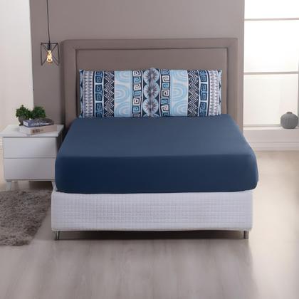 Imagem de Lençol de Malha 100% Algodão Solteiro Fronha Zíper Cama Box