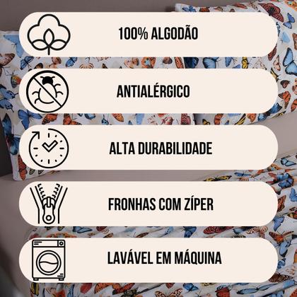 Imagem de Lençol de Malha Solteiro 3 Peças 100% Algodão  Fronha Zíper