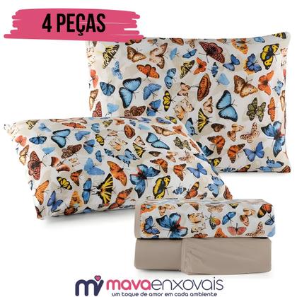 Imagem de Lençol de Malha Solteiro 3 Peças 100% Algodão  Fronha Zíper