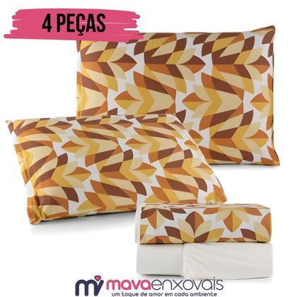 Imagem de Lençol de Malha Solteiro 3 Peças 100% Algodão  Fronha Zíper