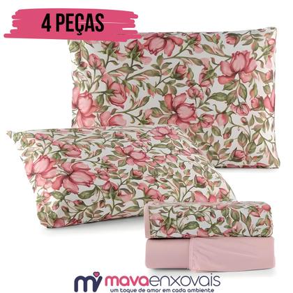 Imagem de Lençol de Malha Solteiro 3 Peças 100% Algodão  Fronha Zíper