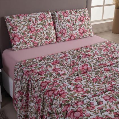 Imagem de Lençol de Malha Solteiro 3 Peças 100% Algodão  Fronha Zíper