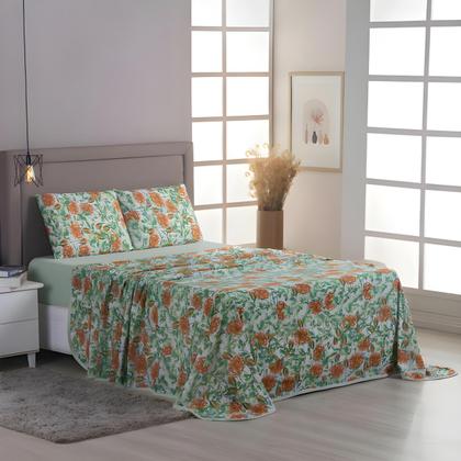 Imagem de Lençol de Malha Solteiro 3 Peças 100% Algodão  Fronha Zíper