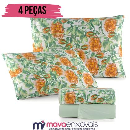 Imagem de Lençol de Malha Solteiro 3 Peças 100% Algodão  Fronha Zíper