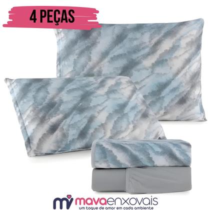 Imagem de Lençol de Malha Solteiro 3 Peças 100% Algodão  Fronha Zíper