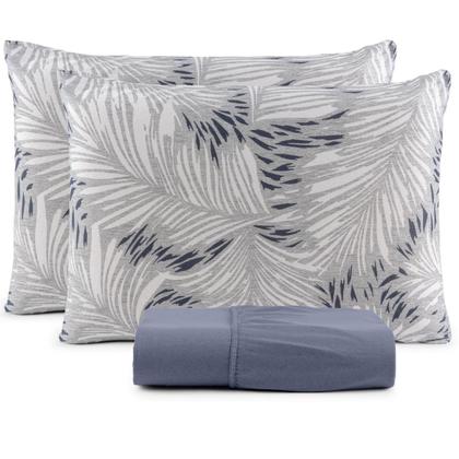 Imagem de Lençol King 3 Peças 100% Algodão com Elástico e Fronha