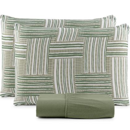 Imagem de Lençol King 3 Peças 100% Algodão com Elástico e Fronha