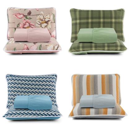 Imagem de Lençol King 3 Peças 100% Algodão com Elástico e Fronha