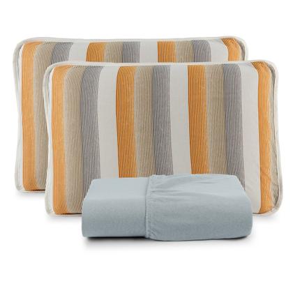 Imagem de Lençol King 3 Peças 100% Algodão com Elástico e Fronha