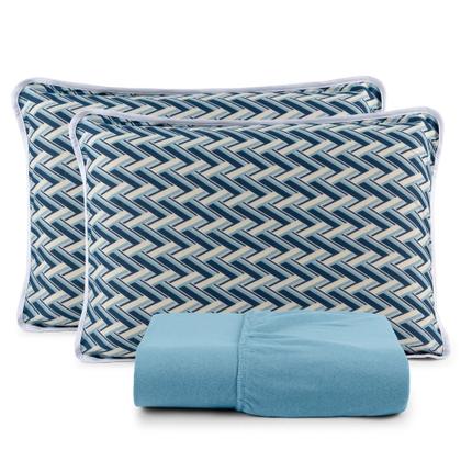 Imagem de Lençol King 3 Peças 100% Algodão com Elástico e Fronha