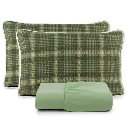 Imagem de Lençol King 3 Peças 100% Algodão com Elástico e Fronha