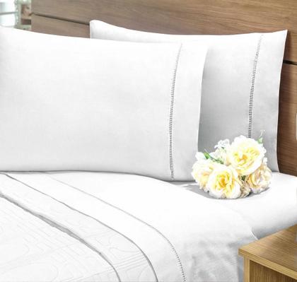 Imagem de Lençol King 3 Peças Algodão Jogo De Cama Com Elastico Em Toda Volta Reforçado