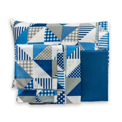 Imagem de Lençol King 6 pçs Fronhas com Ponto Palito Estampado Percal 180 fios