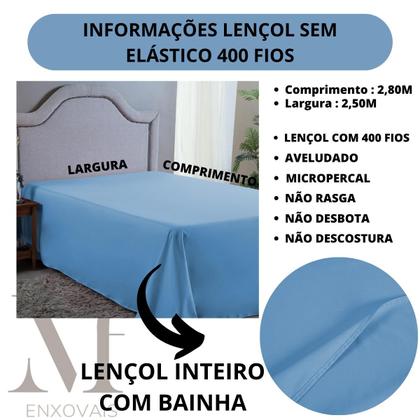 Imagem de Lençol King Box 400 Fios Sem Elástico e Fronha Hotel Pousada Barato