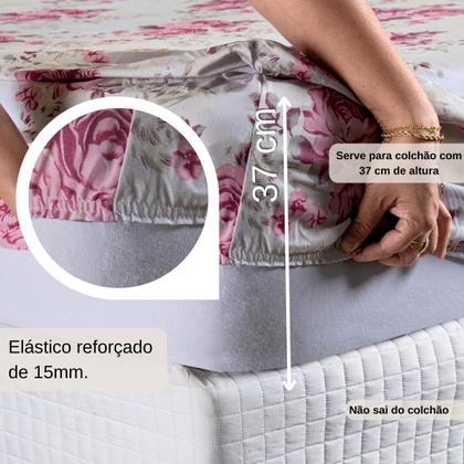 Imagem de Lençol King Estampado Com Elástico Malha 100% Algodão Macio