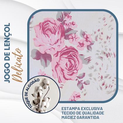 Imagem de Lençol King Estampado Com Elástico Malha 100% Algodão Macio