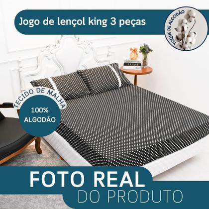 Imagem de Lençol King Estampado Com Elástico Malha 100% Algodão Macio