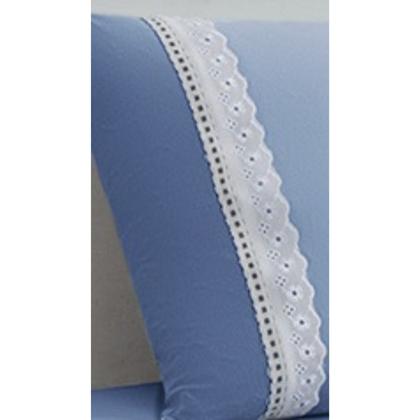 Imagem de Lençol Malha Solteiro Box Liso (Fio 30/1) C/ Elástico + 01 Porta Travesseiro com Zíper e Lese