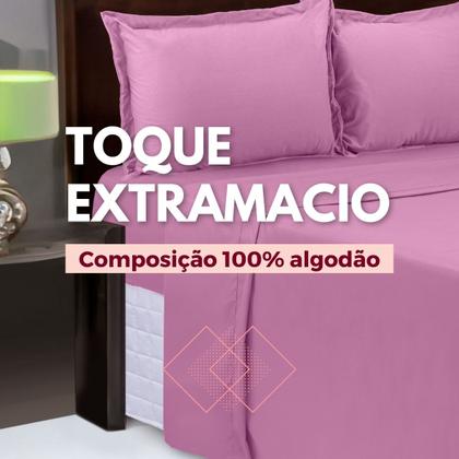 Imagem de Lençol Malha Super King Macio 4 Peças - Fio 30/1 Penteado