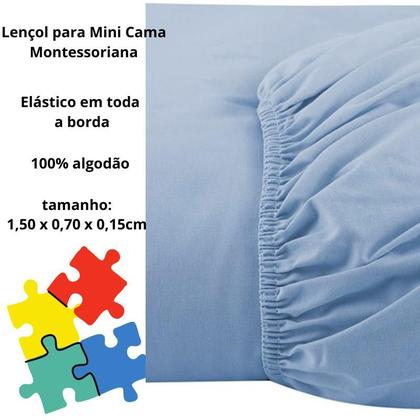 Imagem de Lençol Mini Cama 1,50x0,70x0,15 C/ Elástico Percal 200 Fios