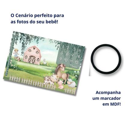 Imagem de Lençol Painel Cenário de Foto Mêsversário Fazendinha Menina