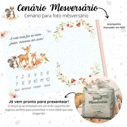 Imagem de Lençol Painel Cenário Fotos Marcador MDF Mesversário Jardim