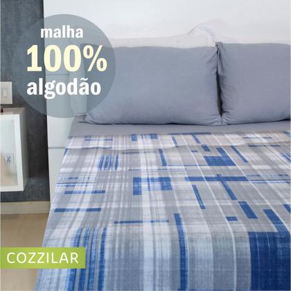 Imagem de Lençol Para Cobrir Casal Estampado COZZILAR 100% Algodão Malha, Toque Macio, Durável e Não Desbota