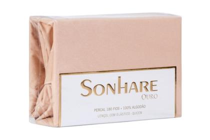 Imagem de Lençol Percal180 Fios QueenCom Elástico Sonhare Ouro - Sultan