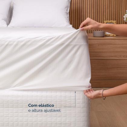 Imagem de Lençol Protetor Para Colchão Impermeável com Elástico Casal - Casa Paulinha