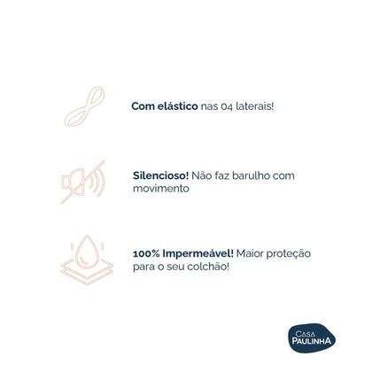 Imagem de Lençol Protetor Para Colchão Impermeável com Elástico Casal - Casa Paulinha