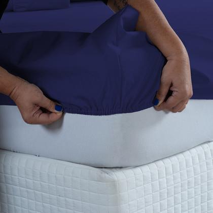 Imagem de Lençol Queen 1 Peça Com Elástico Premium Percal de Microfibra 400 Fios Liso