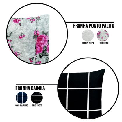 Imagem de Lençol Queen 3 pçs Percal Flex Estampado 400 Fios Toque Acetinado - 40 CM DE ALTURA