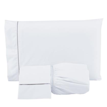 Imagem de Lençol Queen 400 Fios 3 Peças Toque 100% Macio com Fronhas